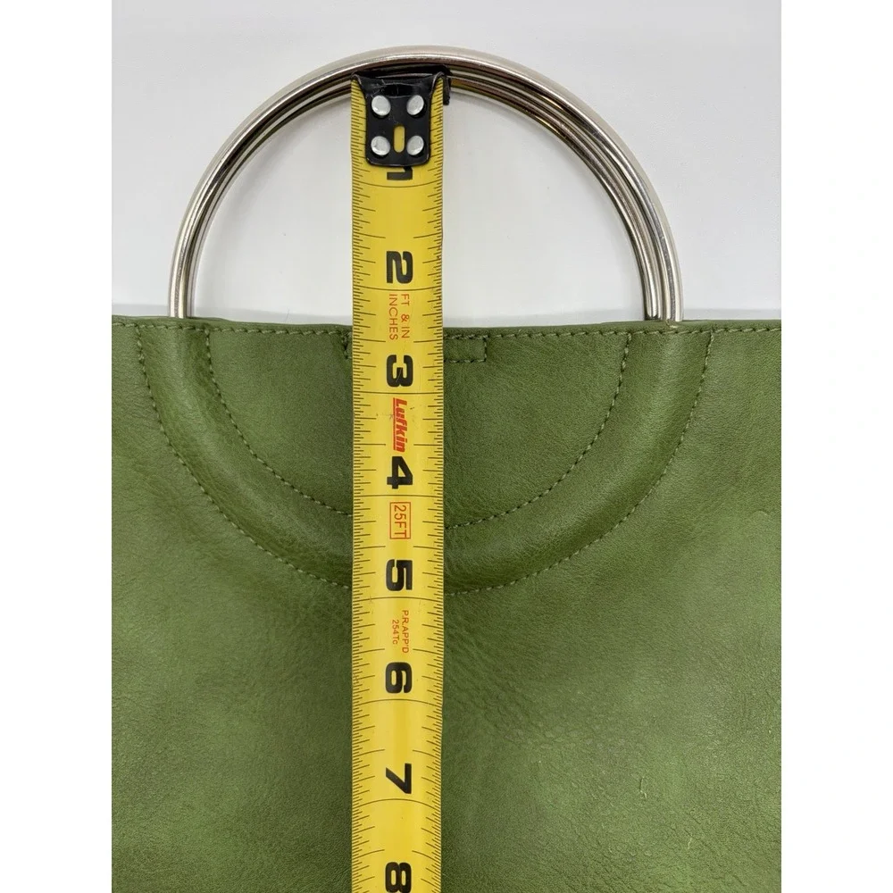 VNTG green Leather Purse, Ring Handle Antonella Ferrante Style